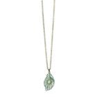 Leaf Pendant Necklace Hqnf-0090 - Gemstone - Green - One Size