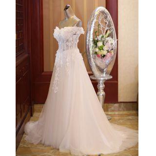Off-shoulder Tie-up Embellished Evening Gown
