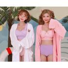 Leegong Pool Party Embroidered Terry Bath Robe Cardigan