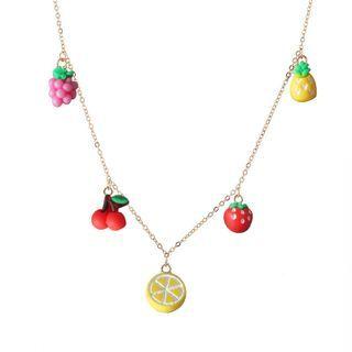 Fruit Pendant Alloy Choker 1 Pc - 01 - Gold - One Size