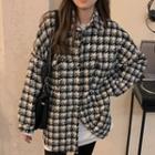 Houndstooth Shirt Jacket Houndstooth - Black & White - One Size