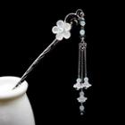 Flower Fringed Hair Clip (various Designs) 1pc - Silver - One Size