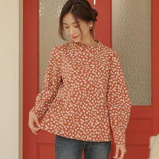 Tie-back Frilled Floral Blouse