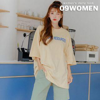 Plus Size Letter Oversized T-shirt