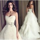 Sweatheart Flower-accent Ball Gown Wedding Dress