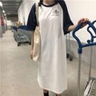 Raglan Elbow Sleeve T-shirt Midi Dress
