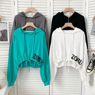 Tie-hem Hooded Crop Top