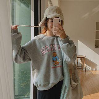 Bear Print Napped Sweatshirt