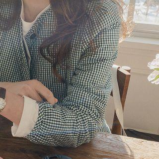 Collarless Two-way Quilted Jacket