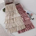 Pleuche Midi Layered Skirt