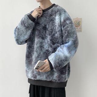 Tie-dye Print Fleece Sweatshirt