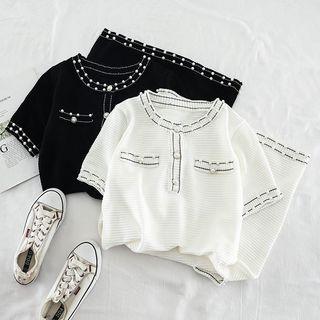 Round-neck Short-sleeve Knit Dress