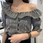 Cold Shoulder Elbow-sleeve Top / Pencil Skirt