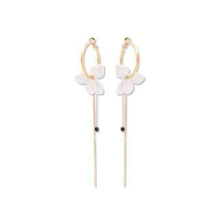 Fashion Elegant Plated Gold Flower Circle Tassel Earrings Golden - One Size