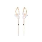 Fashion Elegant Plated Gold Flower Circle Tassel Earrings Golden - One Size