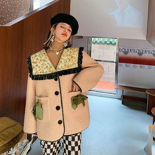 Floral Panel Fleece Jacket