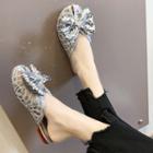 Sequined Bow Mesh Mules