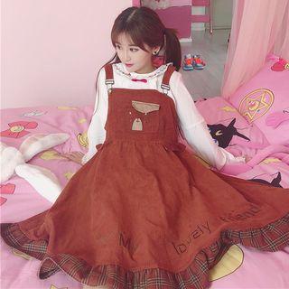 Embroidered Midi Jumper Dress Caramel - One Size