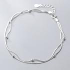 925 Sterling Silver Layered Anklet S925 Silver - Anklet - One Size