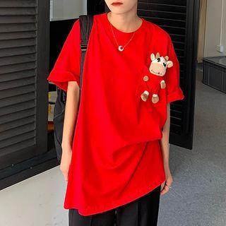 Short-sleeve Cow Detail T-shirt