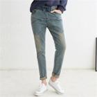 Washed Rolled-up Jeans