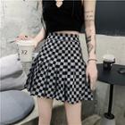 Checkered Mini Pleated Skirt