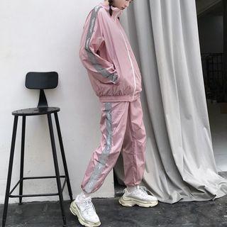 Reflective Lettering Windbreaker/ Sweatpants