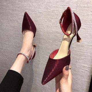 Ankle Strap Rhinestone High Heel Sandals