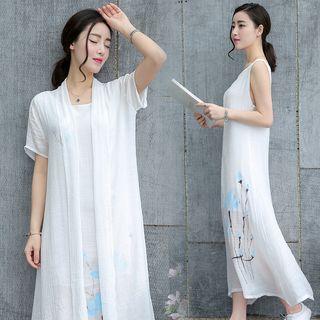 Set: Short-sleeve Cardigan + Tank Dress