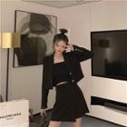 Set: Cropped Blazer + Plain Skort