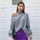 Asymmetric Cold-shoulder Sweater