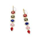 Faux Crystal Alloy Dangle Earring 1 Pair - Gold - One Size