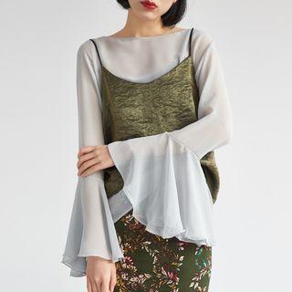 Set: Long Bell Sleeve Top + Camisole Top