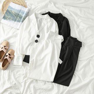 Set: Loose-fit Long-sleeve Shirt + Pants