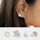 925 Sterling Silver Non-matching Weather Stud Earring 925 Sterling Silver - With Backs Stopper - Silver - One Size