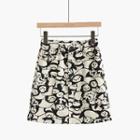 Panda Print Denim Skirt