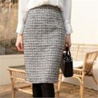 Detachable Lace-hem Tweed Skirt