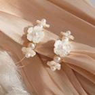 Scallop Flower Earring 1 Pair - S925 Silver - One Size