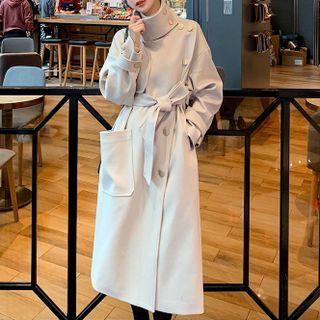 Stand Collar Plain Coat