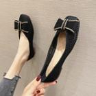 Square-toe Chained Bow Flats