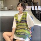 Loose-fit Plain T-shirt / Printed Vest