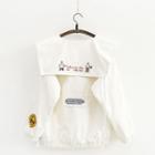 Embroidered Collar Zip Jacket