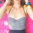 Gingham Panel Swimsuit