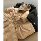 Stand-collar Flap-pocket Padded Jacket