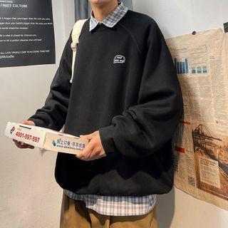 Round Neck Plain Long-sleeve Pullover