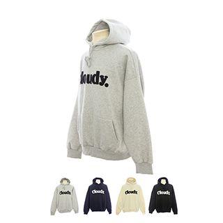 Letter-patch Fleece-lined Hoodie