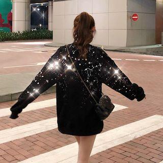 Loose-fit Glitter Star-print Pullover