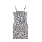 Zebra Print Spaghetti Strap Mini Sheath Dress