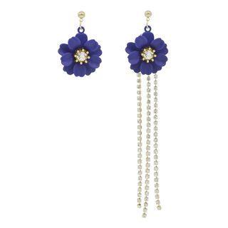 Flower Dangle Earrings (purple) One Size