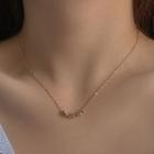 Cube Pendant Alloy Necklace Necklace - Gold - One Size